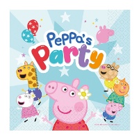Servilletas de Peppa pig de 16,5 x 16,5 cm - 16 unidades