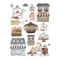 Papel de arroz de Cuisine de 29,7 x 42,5 cm - Artis decor - 1 unidad