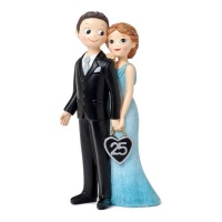 Figura de novios bodas de plata de 21 cm