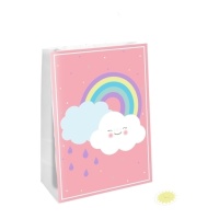 Bolsa de papel Nube Arcoíris con pegatinas - 4 unidades