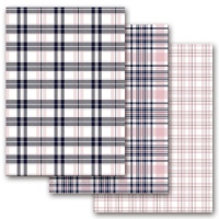 Set de papel cartonaje de cuadros rosas y azules de 32 x 43,5 cm - Artis decor - 3 unidades