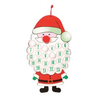 Calendario de adviento de Papá Noel de cartón - 34 cm