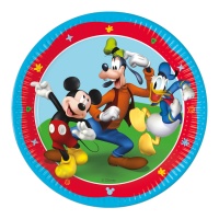 Platos de mickey mouse azul de 23 cm - 8 unidades