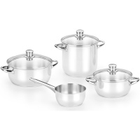 Batería de cocina Optima 2 con tapa de cristal - Monix - 4 piezas