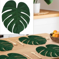 Hojas monstera de plástico de 34 x 30 cm - 4 unidades