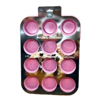 Molde para magdalenas de metal de 35 x 26,5 cm - Azucren - 12 cavidades