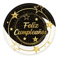 Platos de estrellas de feliz cumpleaños - 6 unidades