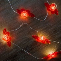 Guirnalda de luces led de corazones rojos de 2 m