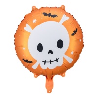 Globo redondo con calavera y murciélagos de 45 cm - PartyDeco