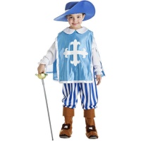 Disfraz de mosquetero azul para niño