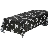 Mantel negro de calaveras de 1,37 x 2,74 m - 1 unidad