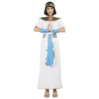 Disfraz de egipcio con cinturón azul para mujer