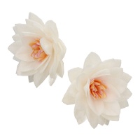 Obleas de flores de Loto deluxe blanca de 7 cm - FunCakes - 10 unidades