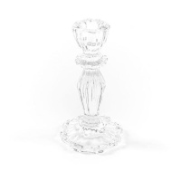 Candelabro de cristal transparente de 15,5 cm - DCasa