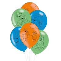 Globos de látex de Bluey de 23 cm - 6 unidades