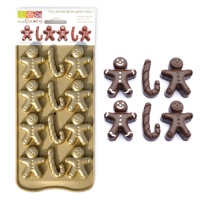 Molde de muñecos de jengibre para chocolate de silicona de 21 x 10,5 cm - Scrapcooking - 12 cavidades