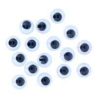 Ojos redondos negros móviles de 1 cm - Innspiro - 72 unidades