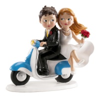 Figura para tarta de boda de novios con moto de 15 cm - Dekora
