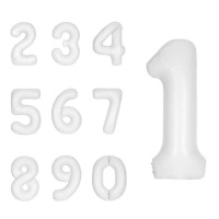 Globo de número blanco de 86,3 cm - Unique