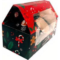 Caja para 2 cupcakes de Navidad Merry Christmas