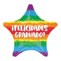 Globo de estrella arcoiris de graduado de 48 cm - Anagram