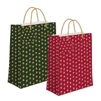 Bolsa regalo de 45 x 33 x 10 cm de estrellas navidadeñas - 1 unidad