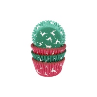 Cápsulas para cupcakes mini rojas y verdes de renos - Creative Party - 100 unidades