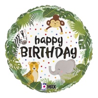 Globo de Happy Jungle de Happy Birthday de 46 cm - Grabo