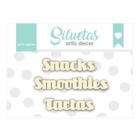 Chipboard de Snacks, Smoothies y Tartas - Artis decor - 3 unidades