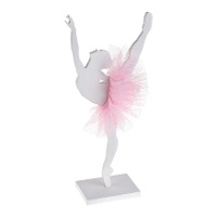 Centro de mesa de bailarina blanco de 17 x 4 x 20 cm