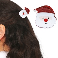 Pinza para el pelo de Papá Noel de 4,5 cm - 1 unidad