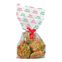 Bolsas para dulces transparentes de Merry Christmas de 12,5 x 7 x 28,5 cm - Creative Party - 20 unidades