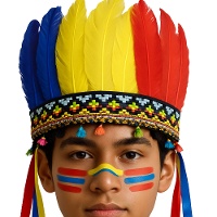 Penacho de indio de plumas multicolor