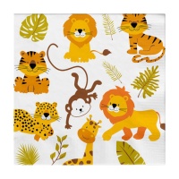 Servilletas de Happy Jungle de 16,5 x 16,5 cm - 16 unidades