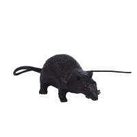 Rata negra con ojos rojos de 15 cm