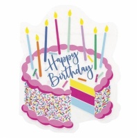 Servilletas de Happy Birthday con forma de tarta de 12,5 x 16 cm - 16 unidades