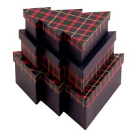 Caja regalo de árbol de Navidad - 3 unidades