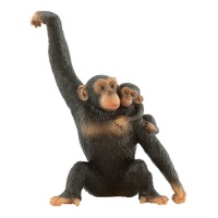 Figura para tarta de Chimpancé con bebé de 10,5 cm - 1 unidad