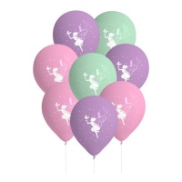 Globos de látex Hadas de 27 cm - 8 unidades