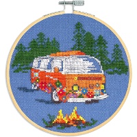 Kit de punto de cruz - Furgoneta naranja - DMC