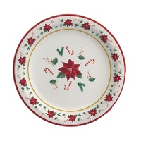 Platos de flor Navidad Poinsettia de 18 cm - 8 unidades