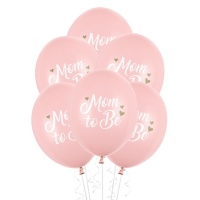 Globos de látex rosas Mom to be de 30 cm - PartyDeco - 6 unidades