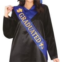 Banda de graduación azul