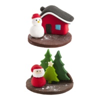 Figuras de azúcar de Navidad con base de 5 cm - Dekora - 16 unidades