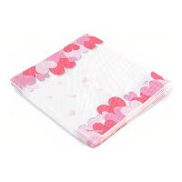 Servilletas de corazones y fondo blanco de 16,5 x 16,5 cm - 12 unidades