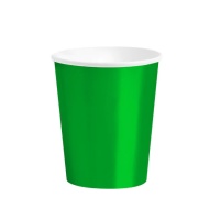 Vasos metalizados verdes de 270 ml - 6 unidades