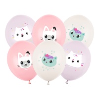 Globos de látex de Gabby de 30 cm - 6 unidades