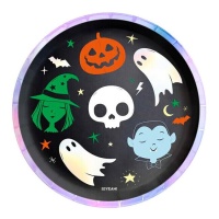 Platos de personajes de Halloween de 23 cm - 6 unidades