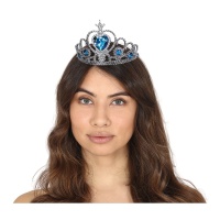 Diadema de princesa con corazón azul