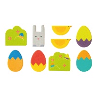 Figuras de azúcar de Pascua modernas 2D - 9 unidades